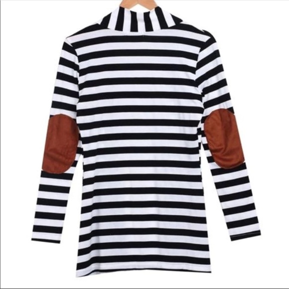 1 Left! Striped Cardigan With Elbow Patches - Picture 5 of 5